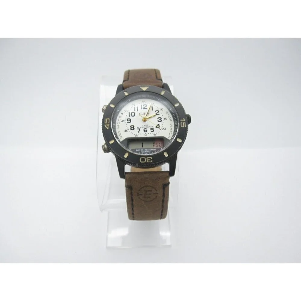 Men's Vintage Guess Quartz WR Analog/Digital 37mm Dial Causal Round Watch (E241)